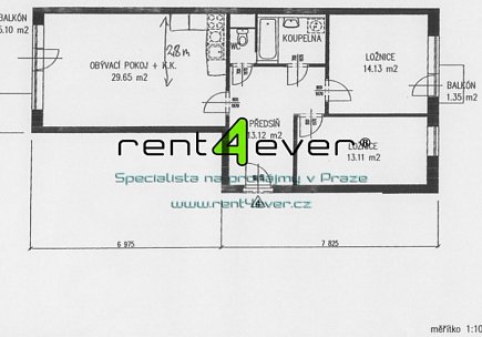 Pronájem bytu, Řepy, Skuteckého, 3+kk, 89m2, novostavba, balkon 5 m2, sklep 4 m2, částečně zařízený, Rent4Ever.cz