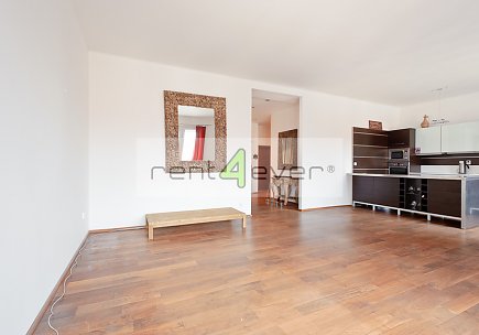 Pronájem bytu, Smíchov, U Santošky, 2+kk, 89 m2, cihla, 2x balkon, bezbariérový, zařízený, Rent4Ever.cz