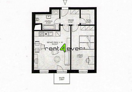 Pronájem bytu, Hostivař, náměstí Přátelství, 2+kk, 59 m2, novostavba, balkon, sklep, zařízený, Rent4Ever.cz