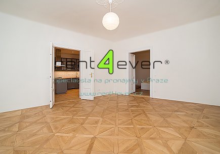 Pronájem bytu, Holešovice, Janovského, 3+kk, 90 m2, cihla, sklep, výtah, nezařízený nábytkem, Rent4Ever.cz