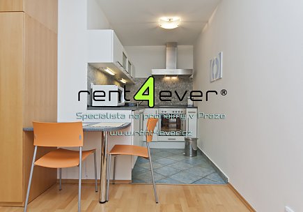 Pronájem bytu, Veleslavín, Na Okraji, 1+kk, 30m2, novostavba, balkon, výtah, bezbariérový, zařízený, Rent4Ever.cz