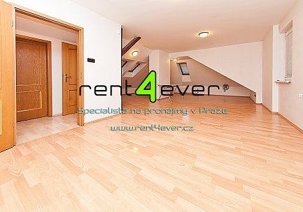 Pronájem bytu, Smíchov, Zapova, atypický mezonet 4+1, 182 m2, cihla, terasa, zahrada, zařízený  , Rent4Ever.cz