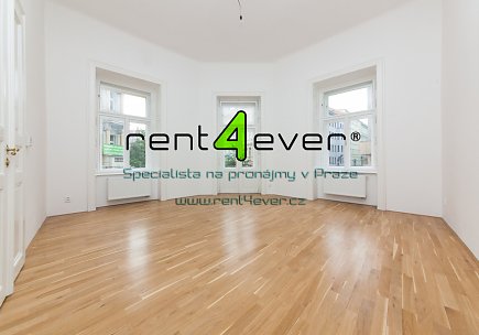 Pronájem bytu, Vinohrady, Vinohradská, 3+1, 108 m2, cihla, balkon, komora, výtah, nezařízený, Rent4Ever.cz