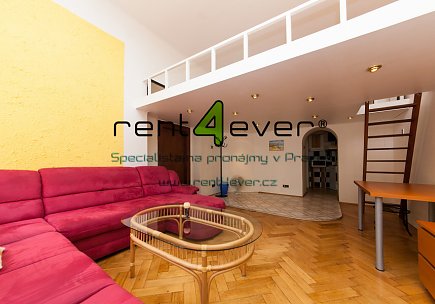 Pronájem bytu, Vinohrady, Rybalkova, byt 2+1, 56 m2, cihla, zařízený nábytkem, Rent4Ever.cz