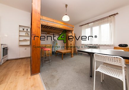 Pronájem bytu, Libeň, Vosmíkových, garsoniéra, 33 m2, cihla, spíž, sklep, garáž, zařízená, Rent4Ever.cz