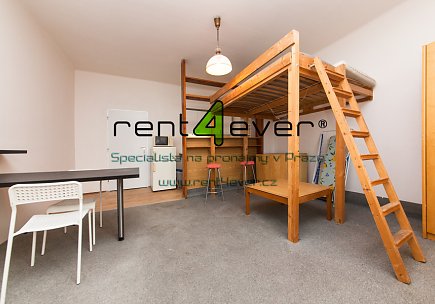 Pronájem bytu, Libeň, Vosmíkových, garsoniéra, 33 m2, cihla, spíž, sklep, garáž, zařízená, Rent4Ever.cz