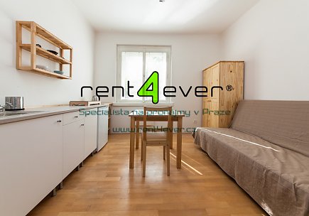 Pronájem bytu, Smíchov, K závěrce, byt 1+kk, 15 m2, cihla, zahrada, zařízený nábytkem, Rent4Ever.cz