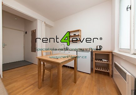 Pronájem bytu, Smíchov, K závěrce, byt 1+kk, 15 m2, cihla, zahrada, zařízený nábytkem, Rent4Ever.cz
