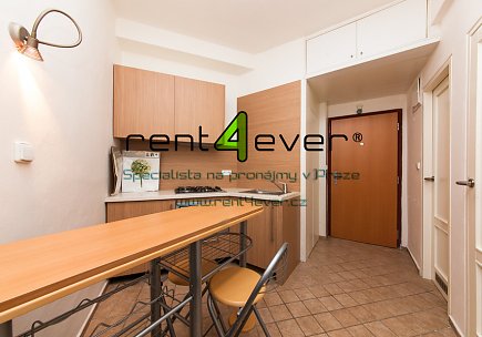 Pronájem bytu, Bubeneč, Terronská, byt 1+1, 24 m2, výtah, šatna, sklep, částečně vybavený, Rent4Ever.cz