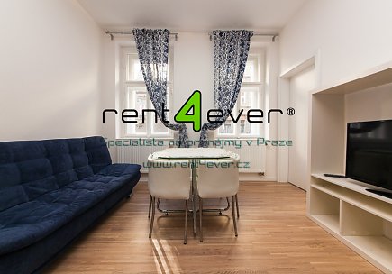 Pronájem bytu, Žižkov, Bořivojova, 2+kk, 45 m2, cihla, po rekonstrukci, výtah, zahrada, zařízený, Rent4Ever.cz