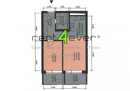Pronájem bytu, Michle, V dolině, 2+kk, 48 m2, novostavba, 2x balkon, garáž, částečně zařízený, Rent4Ever.cz