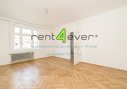 Pronájem bytu, Bubeneč, Jugoslávských partyzánů, 3+1, 112 m2, cihla, 2x balkon, sklep, nezařízený , Rent4Ever.cz
