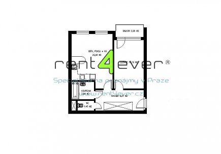 Pronájem bytu, Libeň, Kovanecká, 2+kk, 53 m2, novostavba, balkon, garáž, sklep, část. zařízený , Rent4Ever.cz