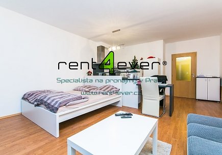 Pronájem bytu, Modřany, Pískařská, 1+kk, 42.9 m2, novostavba, cihla, lodžie, garáž. stání, zařízený, Rent4Ever.cz