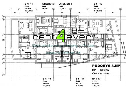 Pronájem bytu, Liboc, Evropská, byt 2+kk, 47 m2, novostavba, terasa, výtah, nezařízený, Rent4Ever.cz