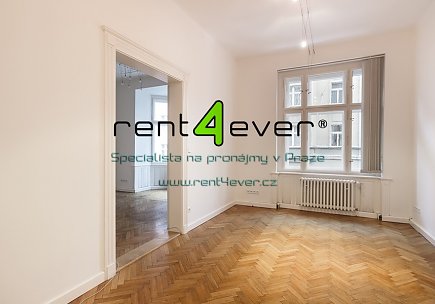 Pronájem bytu, Bubeneč, U studánky, 2+1, 75 m2, cihla, nezařízený, Rent4Ever.cz