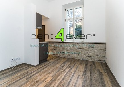 Pronájem bytu, Vinohrady, Francouzská, 1+kk, 30 m2, cihla, vestavěné patro, zahrada, nezařízený, Rent4Ever.cz