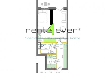Pronájem bytu, Satalice, K nádraží, 1+kk, 46.8 m2, novostavba, lodžie, komora,  zařízeno, Rent4Ever.cz