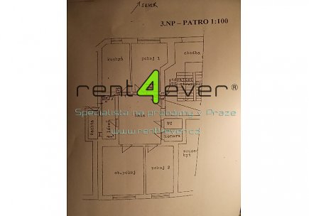 Pronájem bytu, Metro B Palmovka, 3+1, 92 m2, cihla, komora, zařízený nábytkem, Rent4Ever.cz
