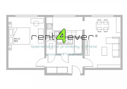 Pronájem bytu, Vokovice, Egyptská, 2+1, 52 m2, po rekonstrukci, výtah, sklep, balkon, nezařízený, Rent4Ever.cz