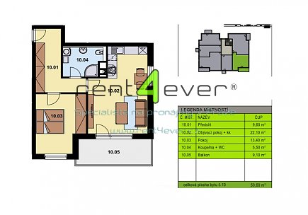 Pronájem bytu, Sobín, Ke Zličínu, byt 2+kk, 60 m2, novostavba, balkon, garáž. stání, vybavený , Rent4Ever.cz