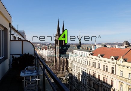 Pronájem bytu, Metro A Náměstí Míru, 4+1, 119 m2, cihla, po rekonstrukci, 2 terasy, část. vybavený, Rent4Ever.cz