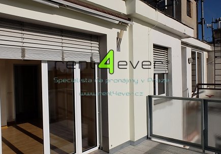 Pronájem bytu, Metro A Náměstí Míru, 4+1, 119 m2, cihla, po rekonstrukci, 2 terasy, část. vybavený, Rent4Ever.cz