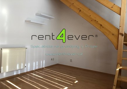 Pronájem bytu, Kobylisy, Vršní, mezonetový byt 3+kk, 50.3 m2, cihla, terasa, sklep, část. vybavený, Rent4Ever.cz